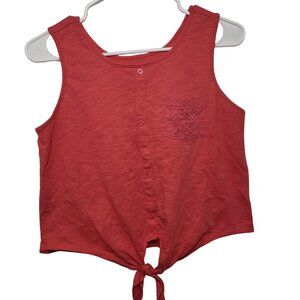 Wonder Nation Girls Tie Front Coral Tank Top